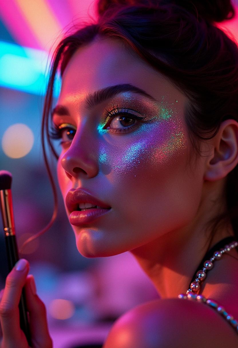 glitter makeup rave