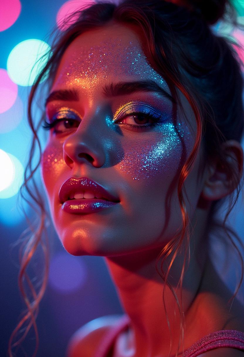 glitter makeup rave