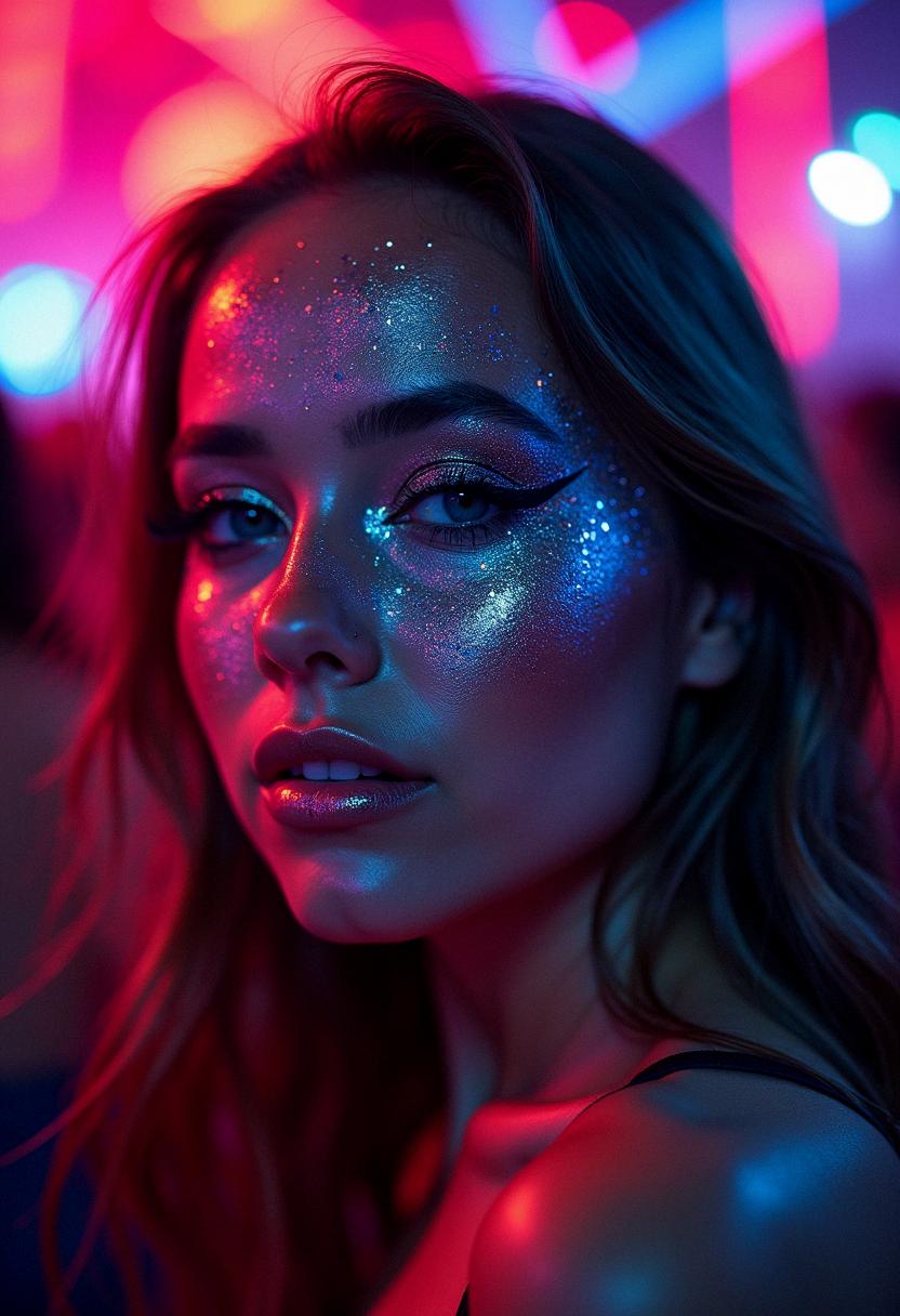 glitter makeup rave