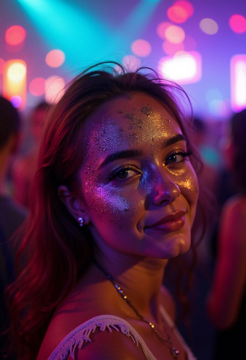 glitter makeup rave