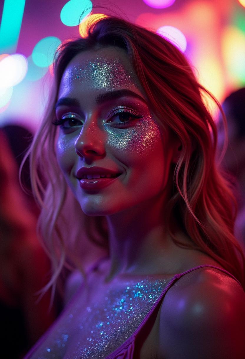 glitter makeup rave