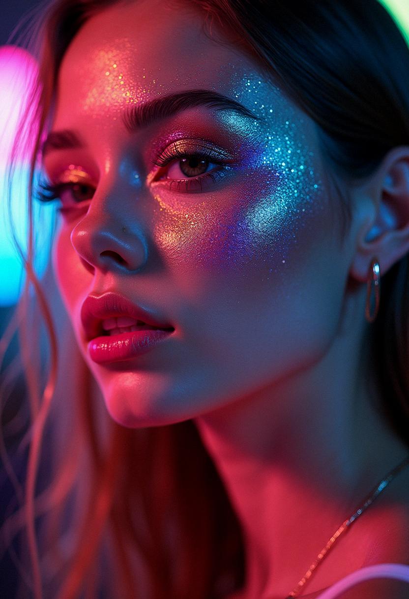glitter makeup rave