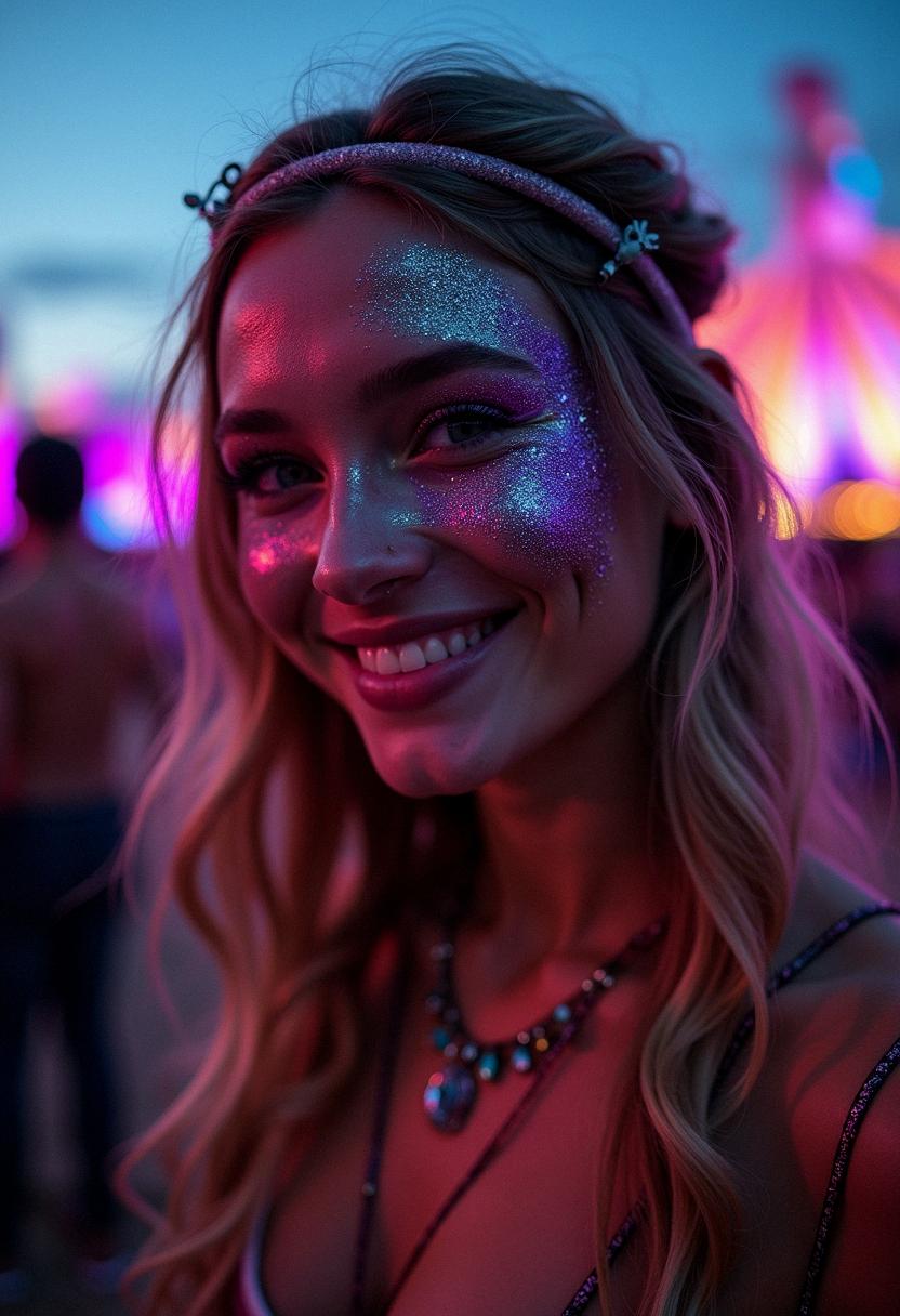 glitter makeup rave