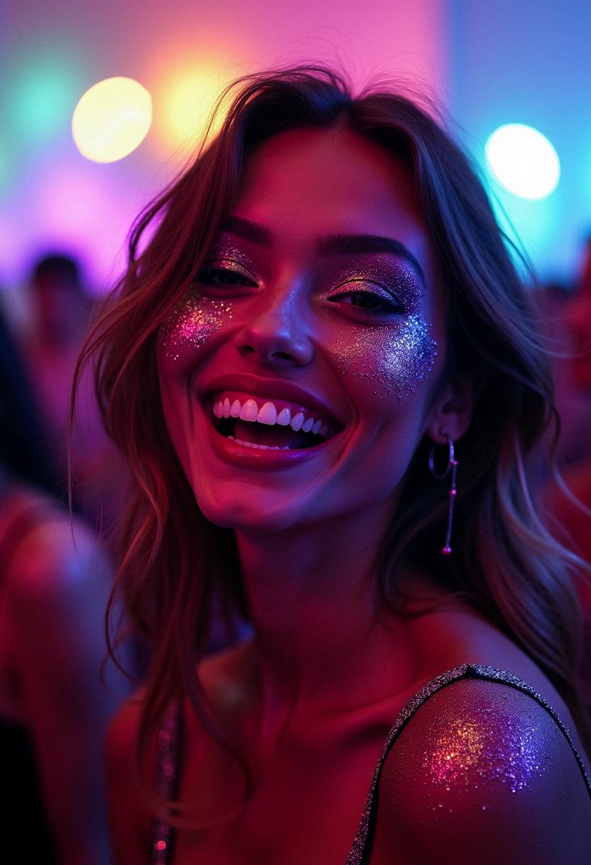 glitter makeup rave