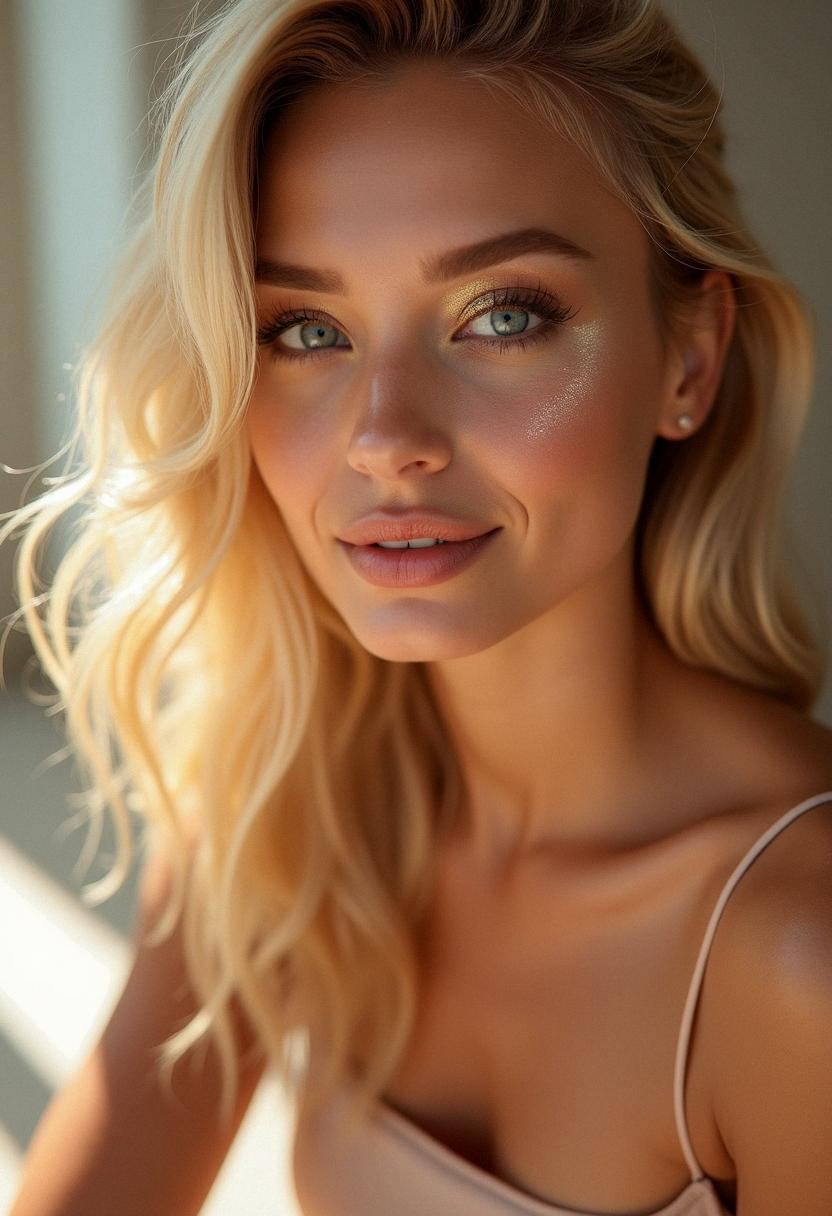 glowy makeup for blondes