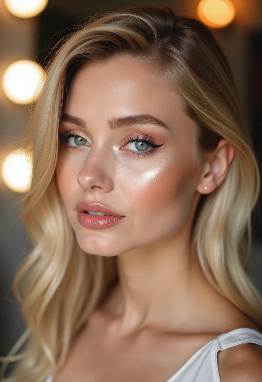 glowy makeup for blondes