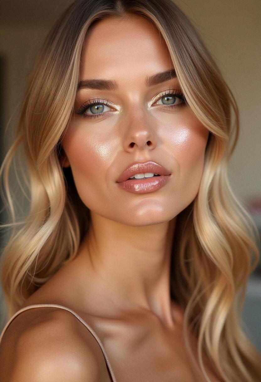glowy makeup for blondes