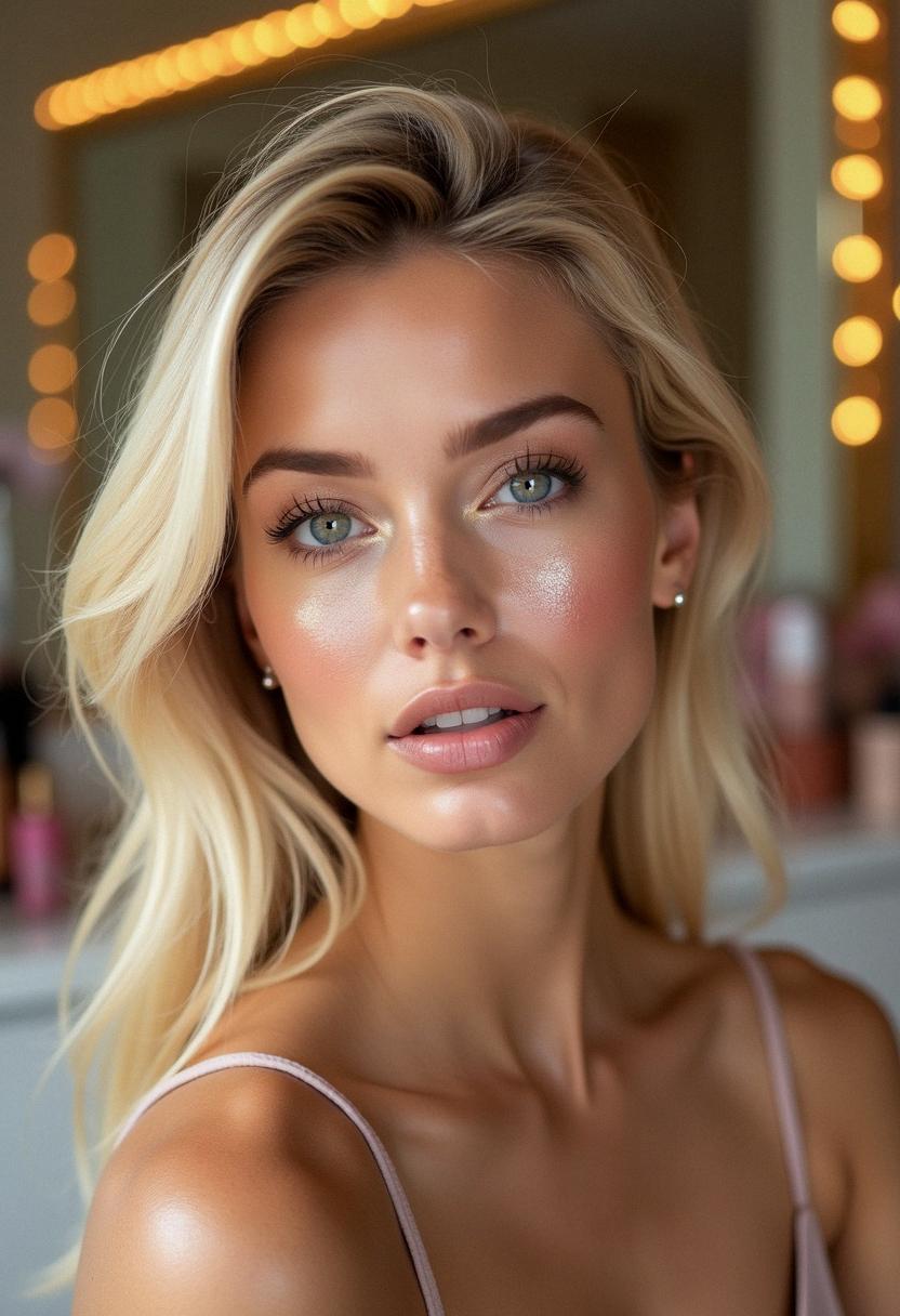 glowy makeup for blondes