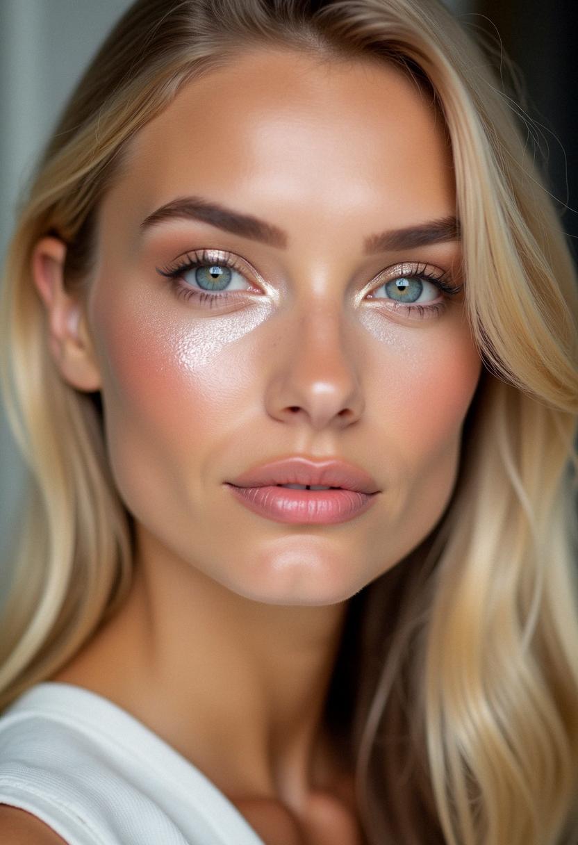 glowy makeup for blondes