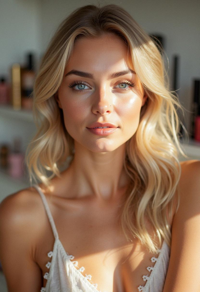 glowy makeup for blondes