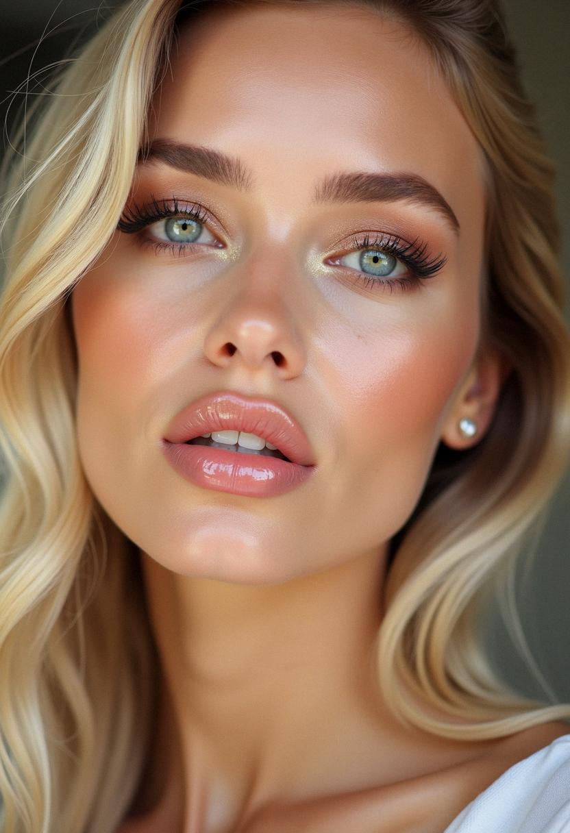 glowy makeup for blondes
