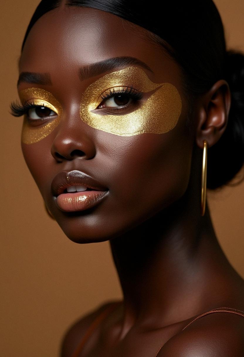 gold makeup black skin