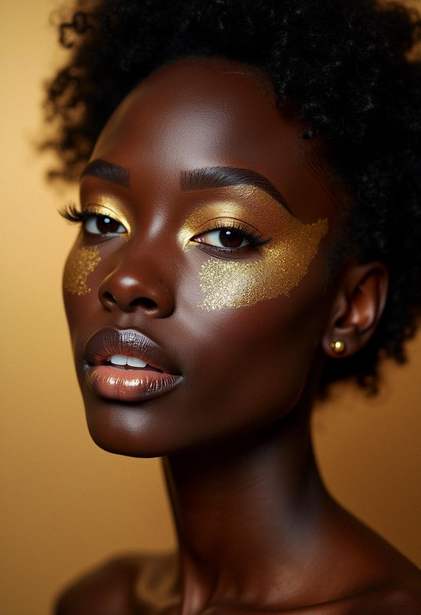 gold makeup black skin