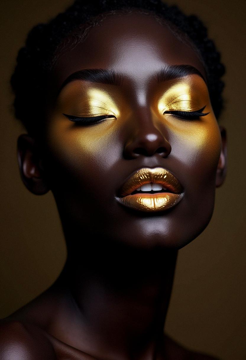 gold makeup black skin