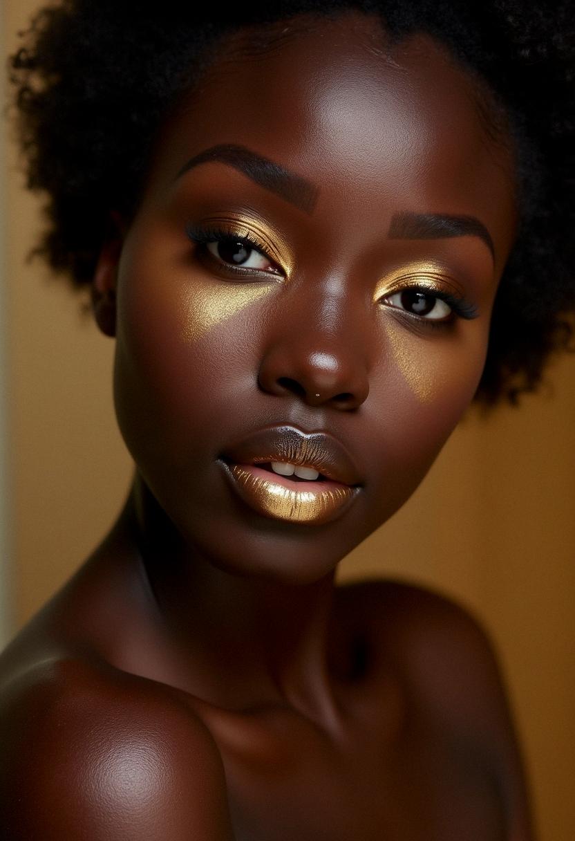 gold makeup black skin