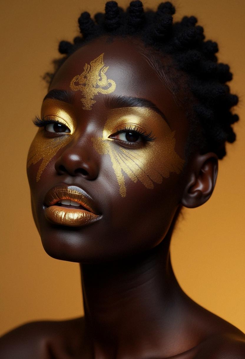 gold makeup black skin