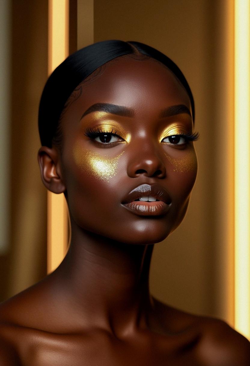 gold makeup black skin