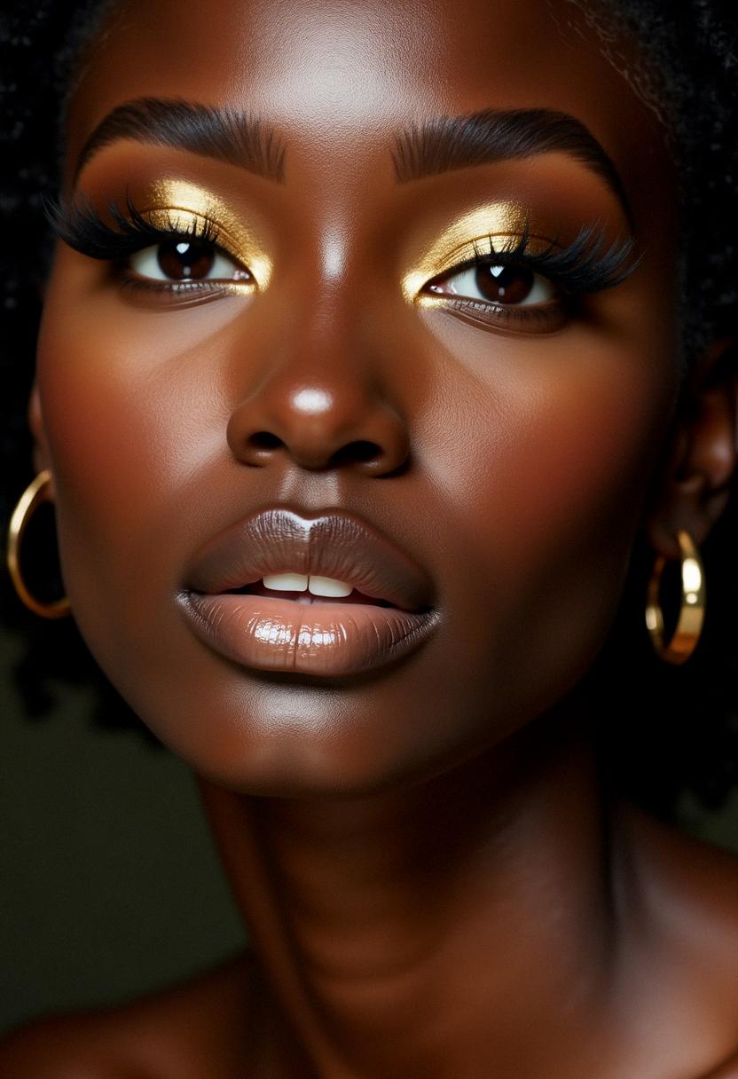 gold makeup black skin