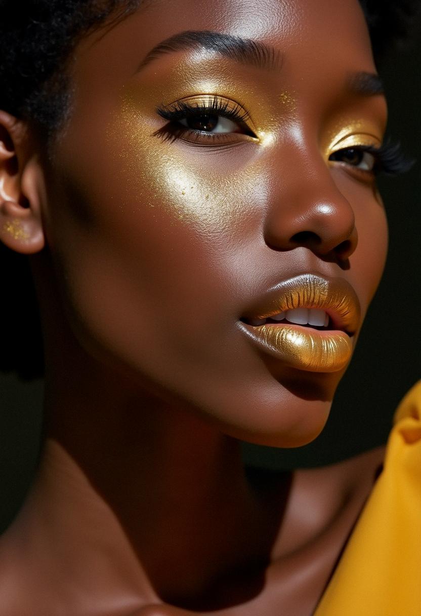 gold makeup black skin