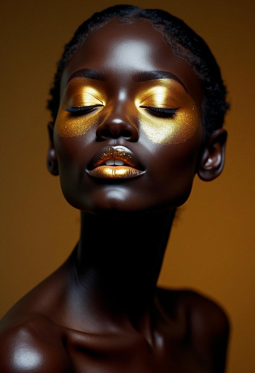 gold makeup black skin