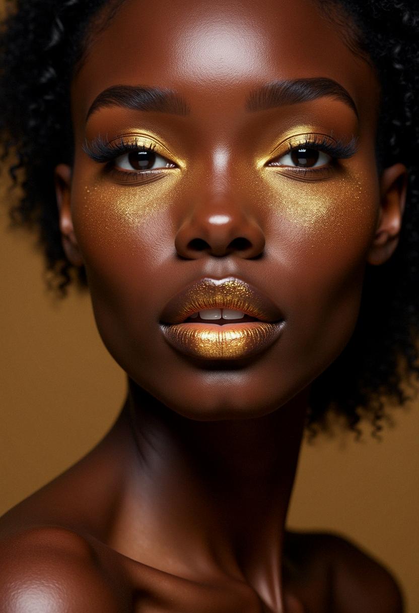 gold makeup black skin