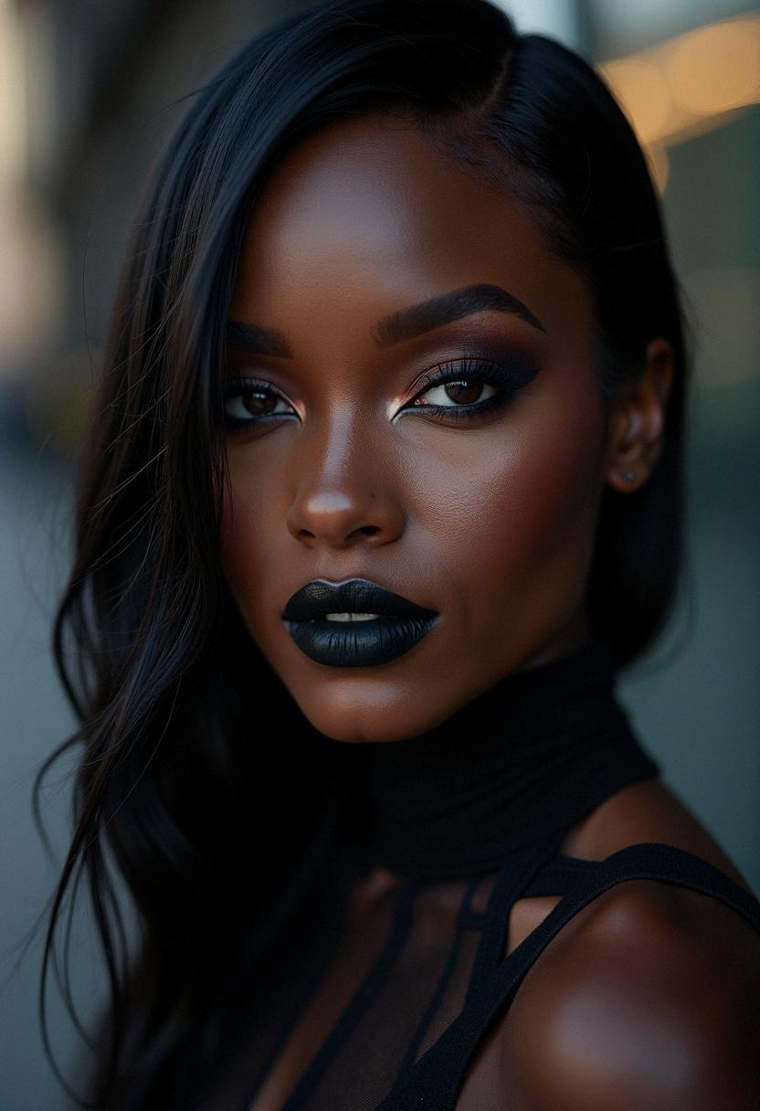 goth makeup dark skin