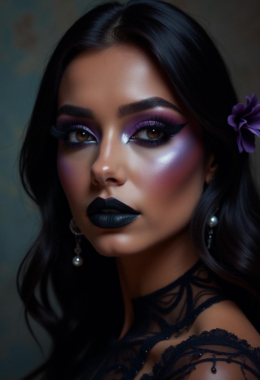 goth makeup dark skin