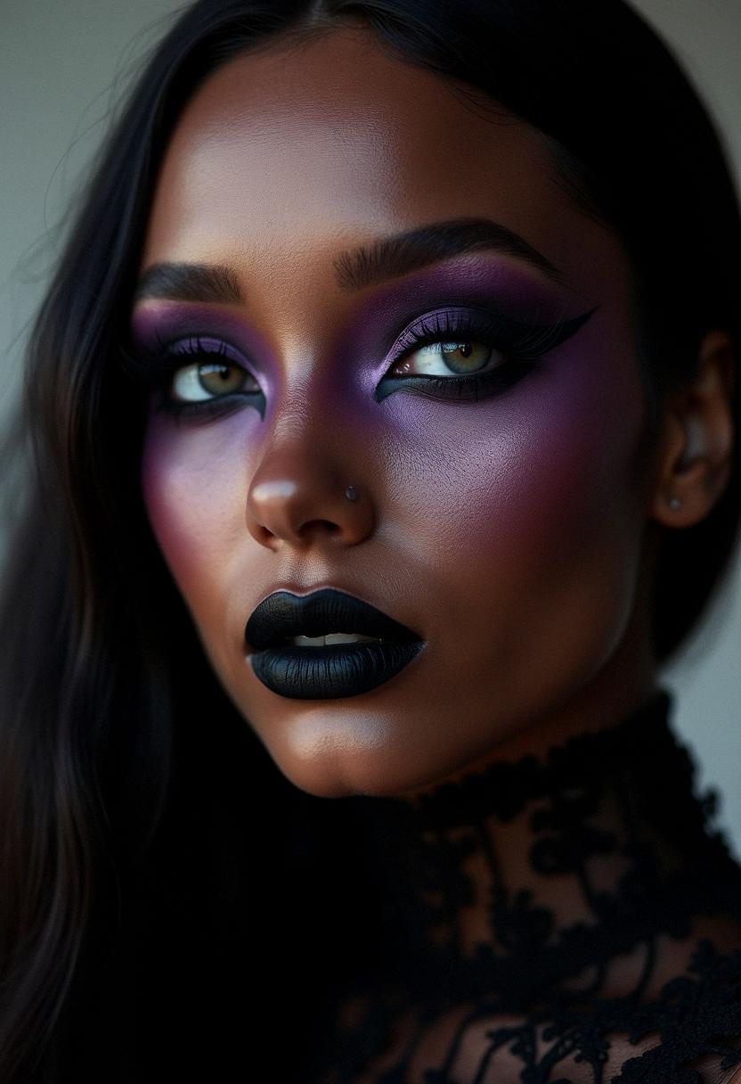 goth makeup dark skin
