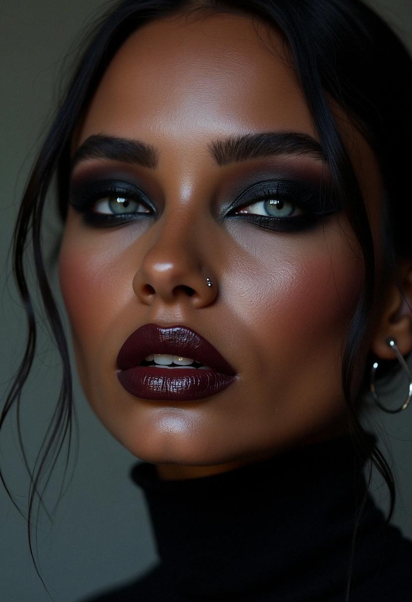 goth makeup dark skin