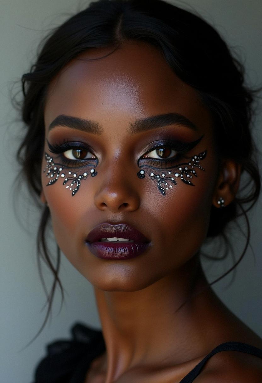 goth makeup dark skin