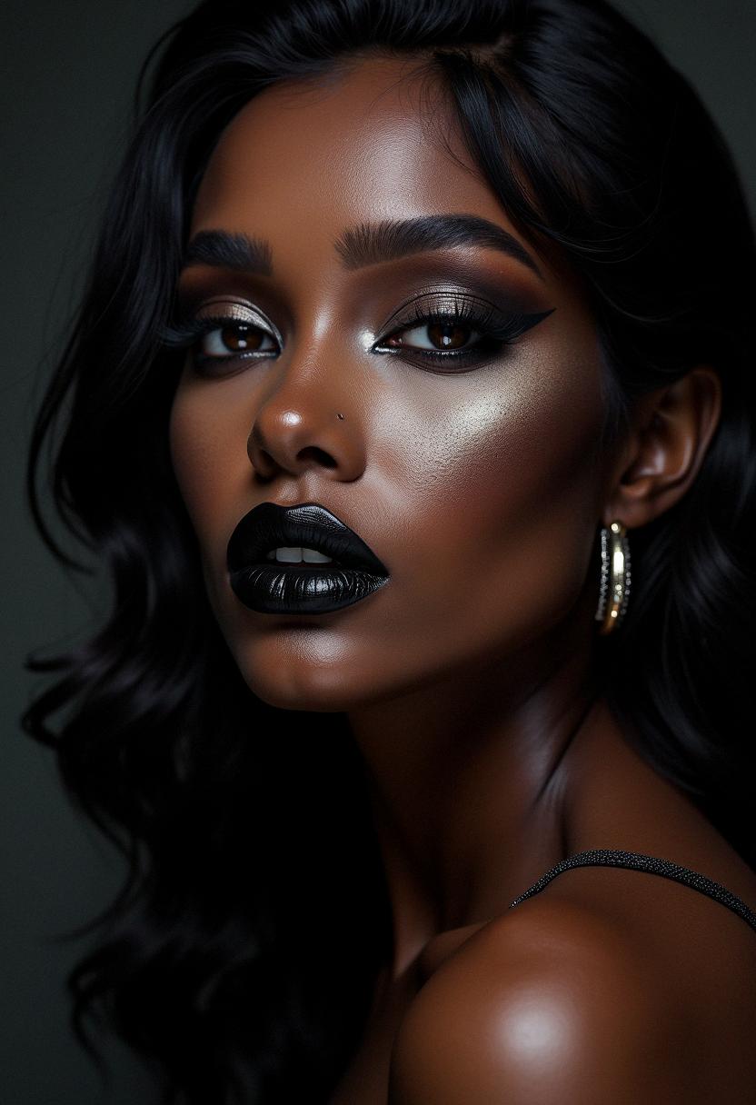 goth makeup dark skin