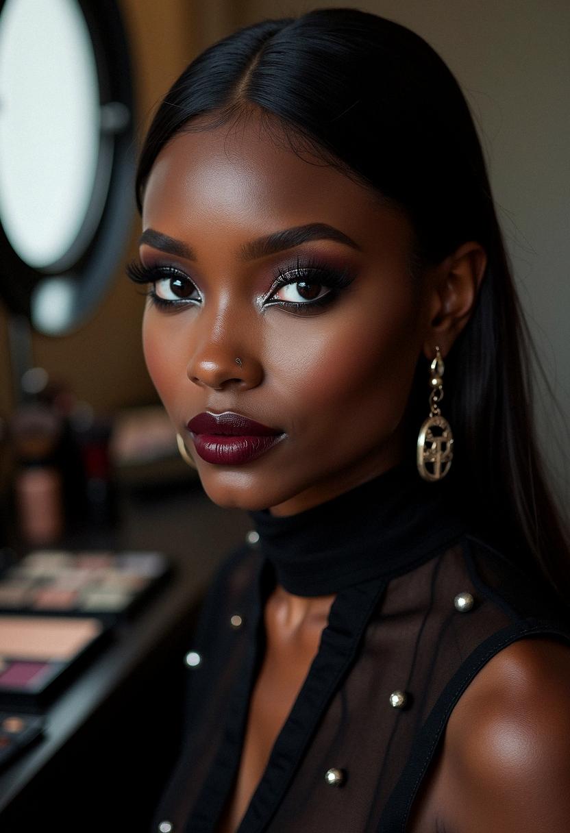 goth makeup dark skin