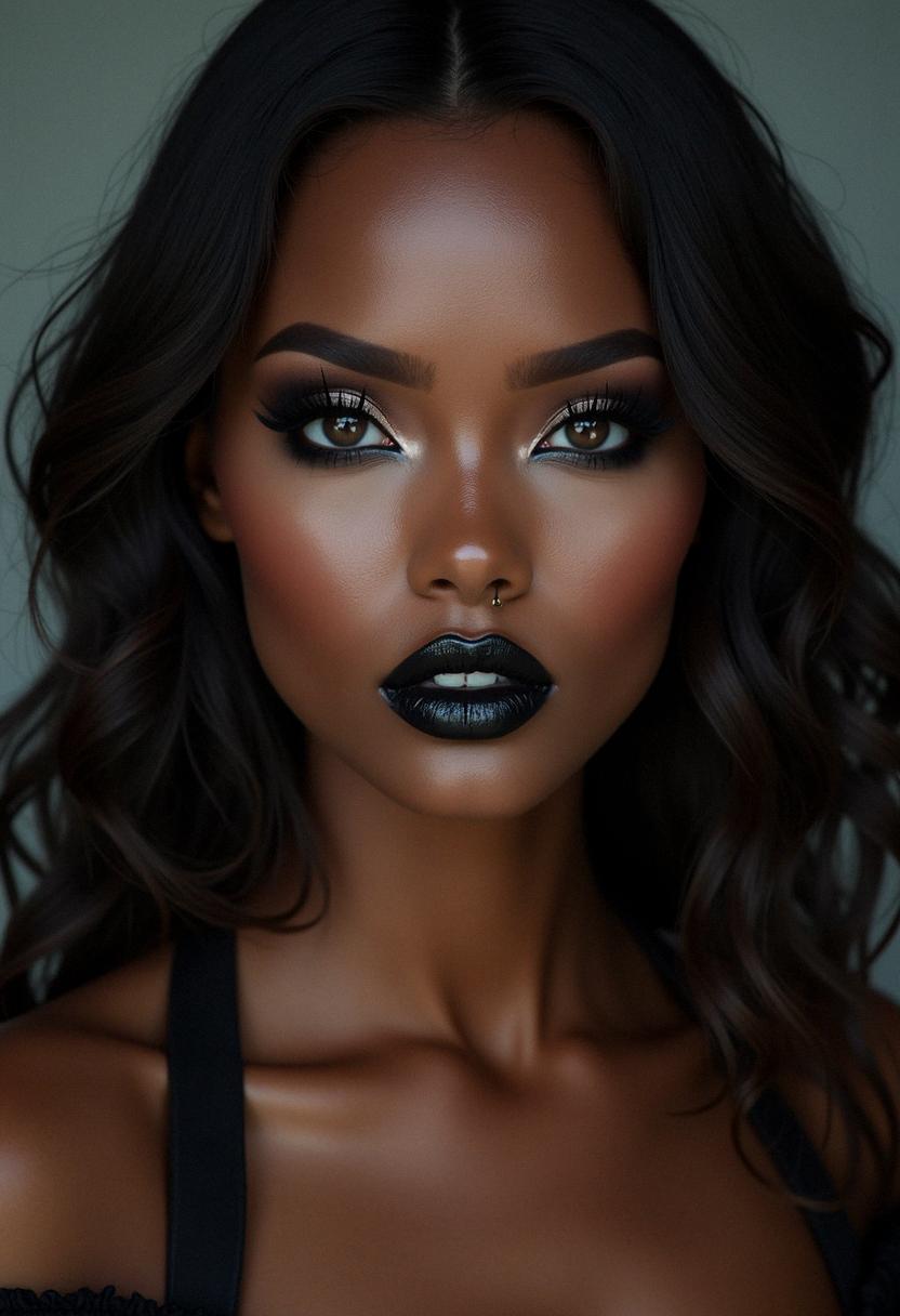 goth makeup dark skin