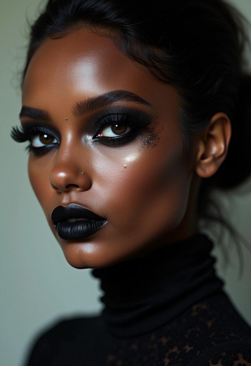 goth makeup dark skin