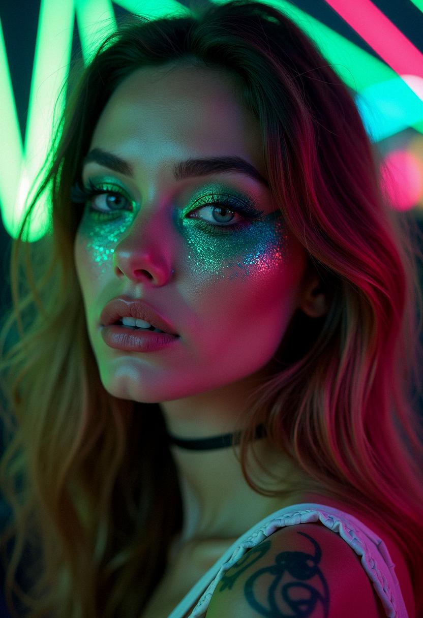 green eye makeup rave
