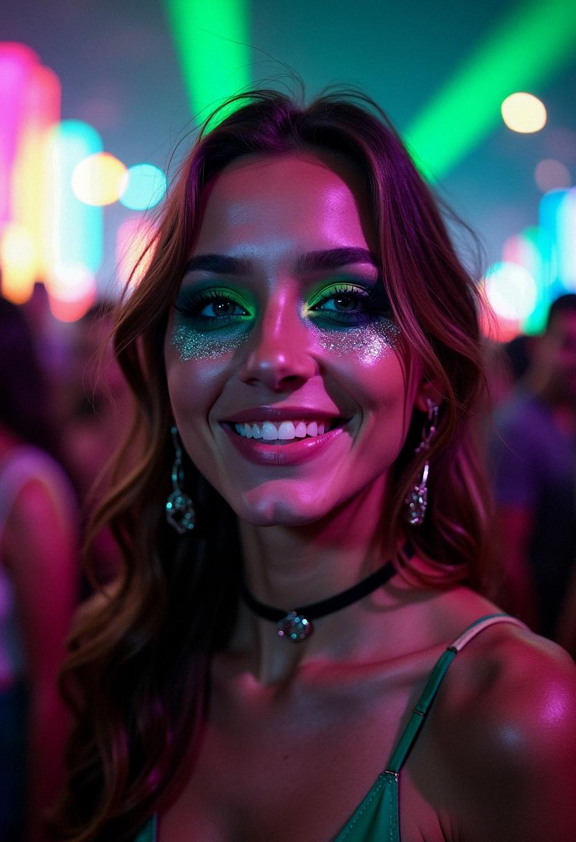 green eye makeup rave