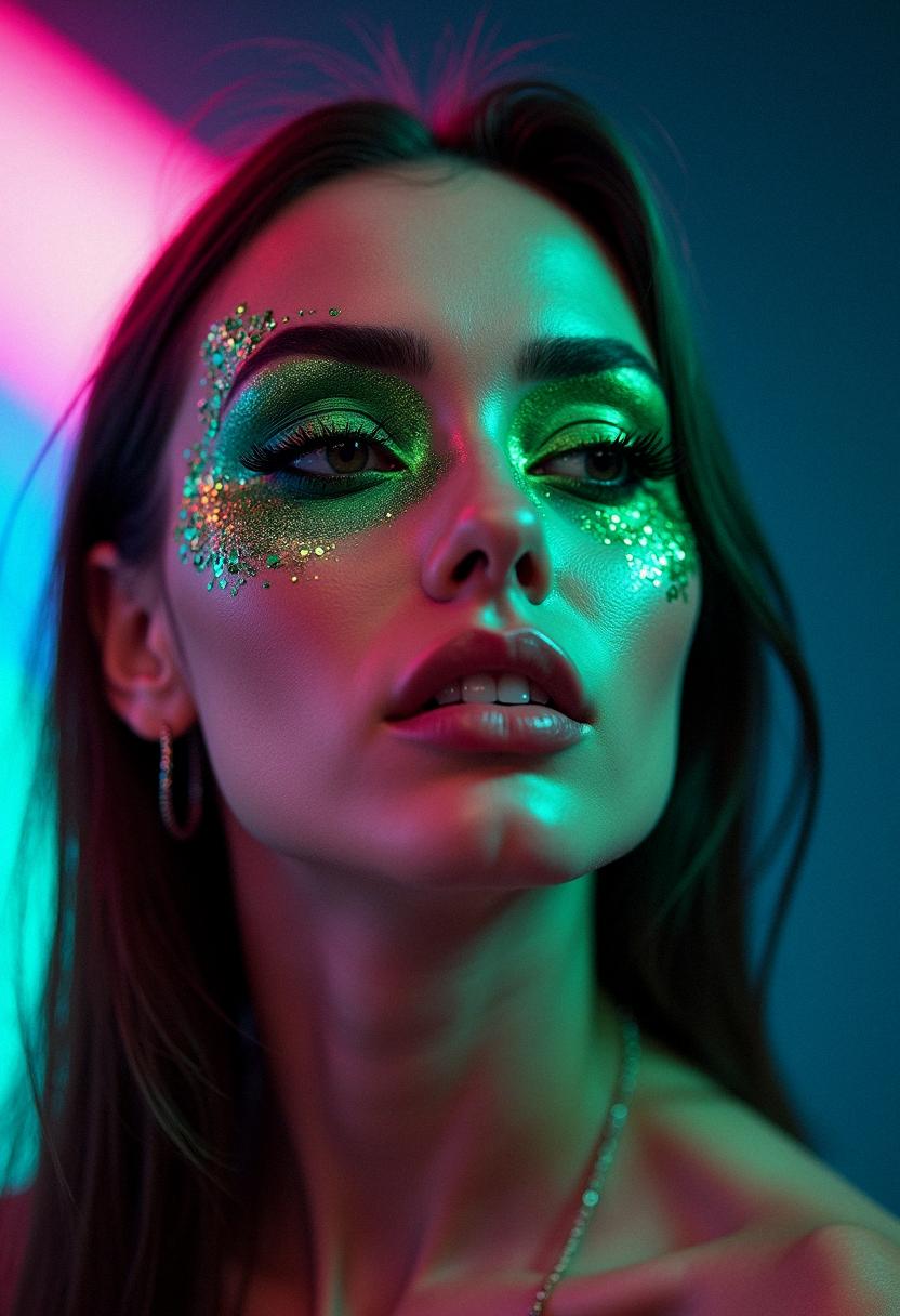 green eye makeup rave