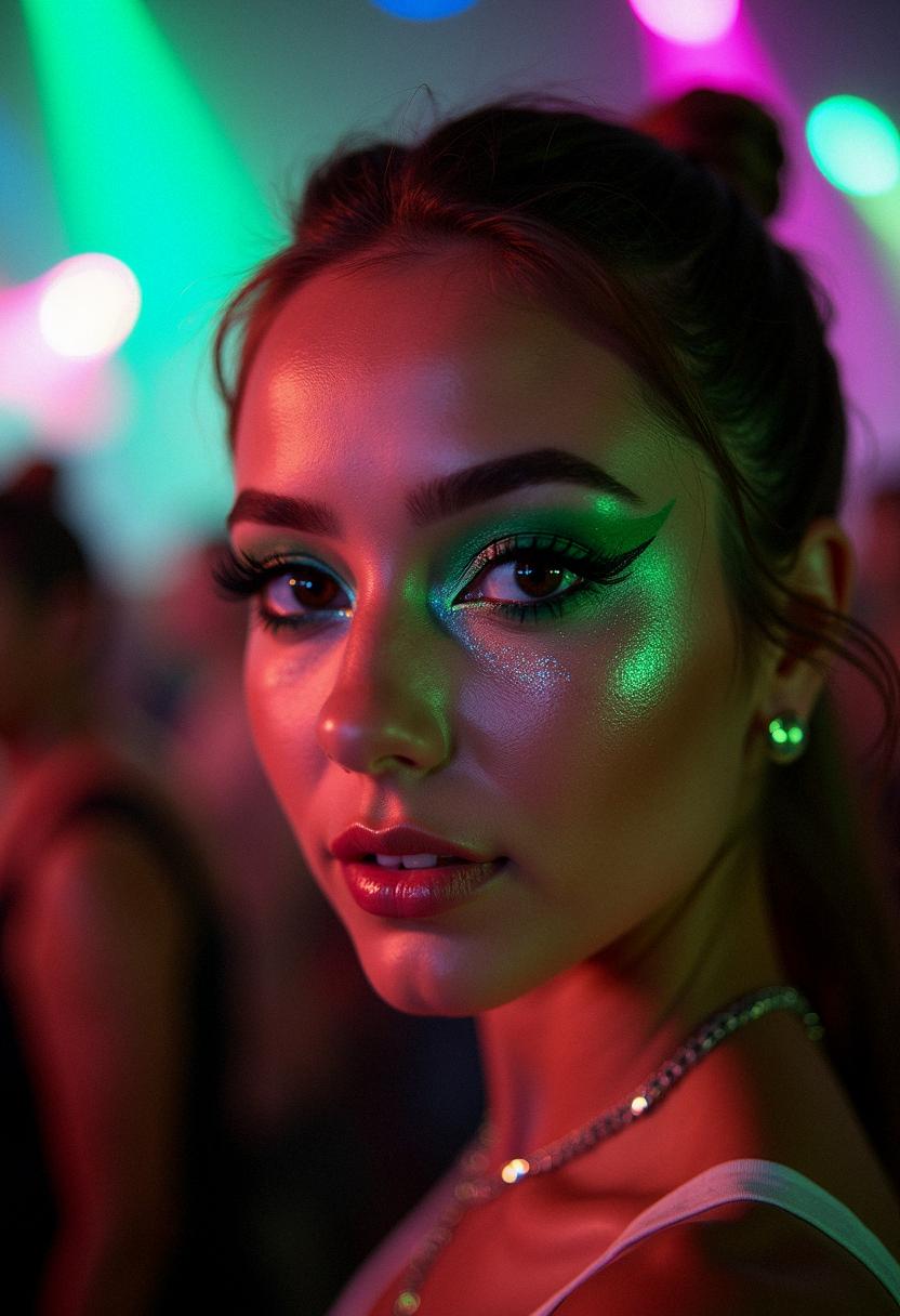 green eye makeup rave