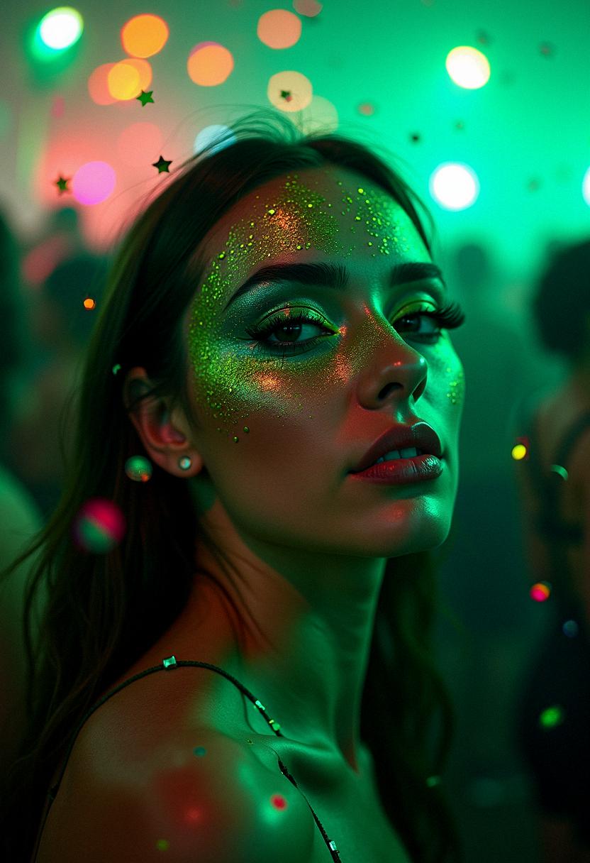 green eye makeup rave