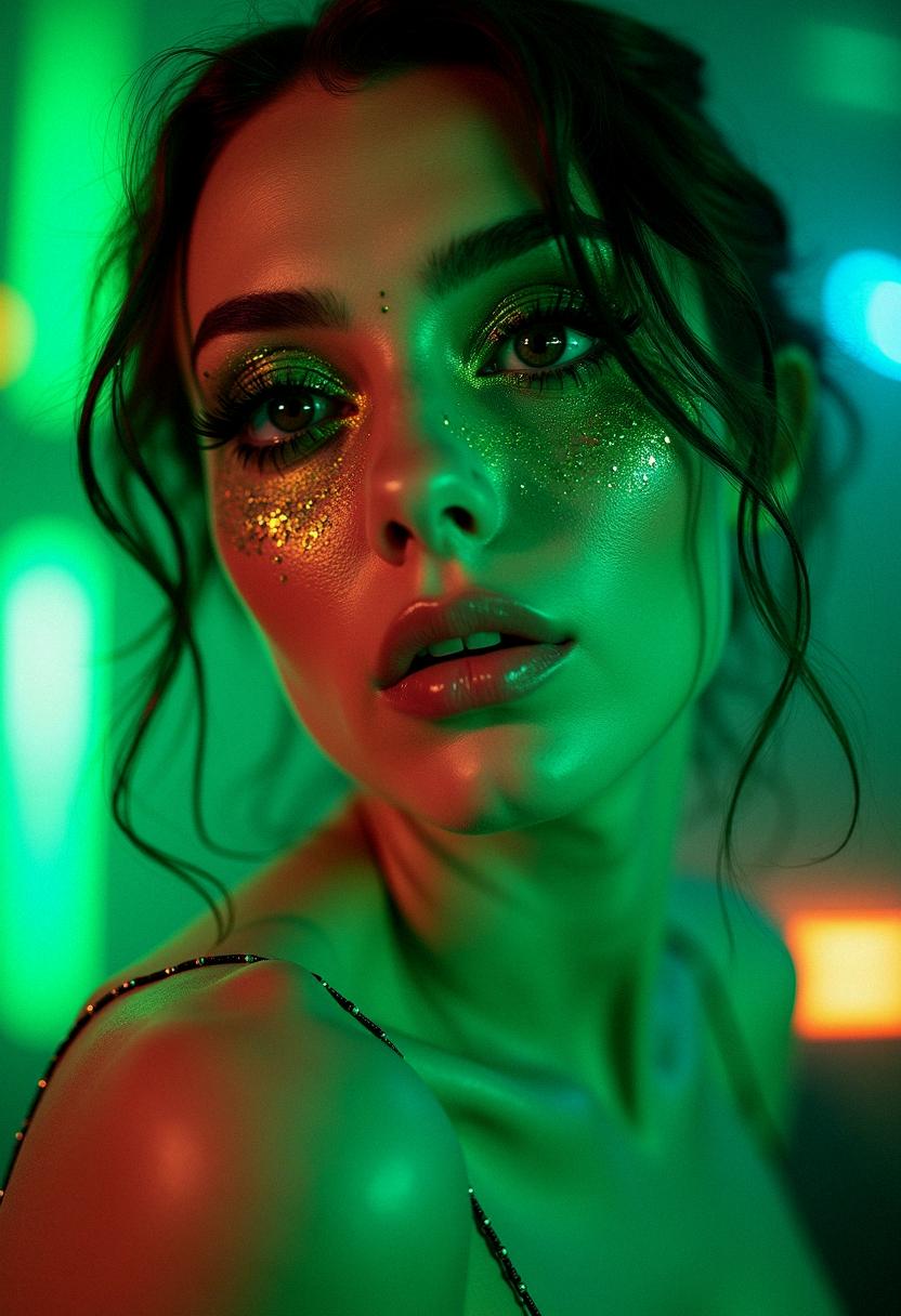 green eye makeup rave