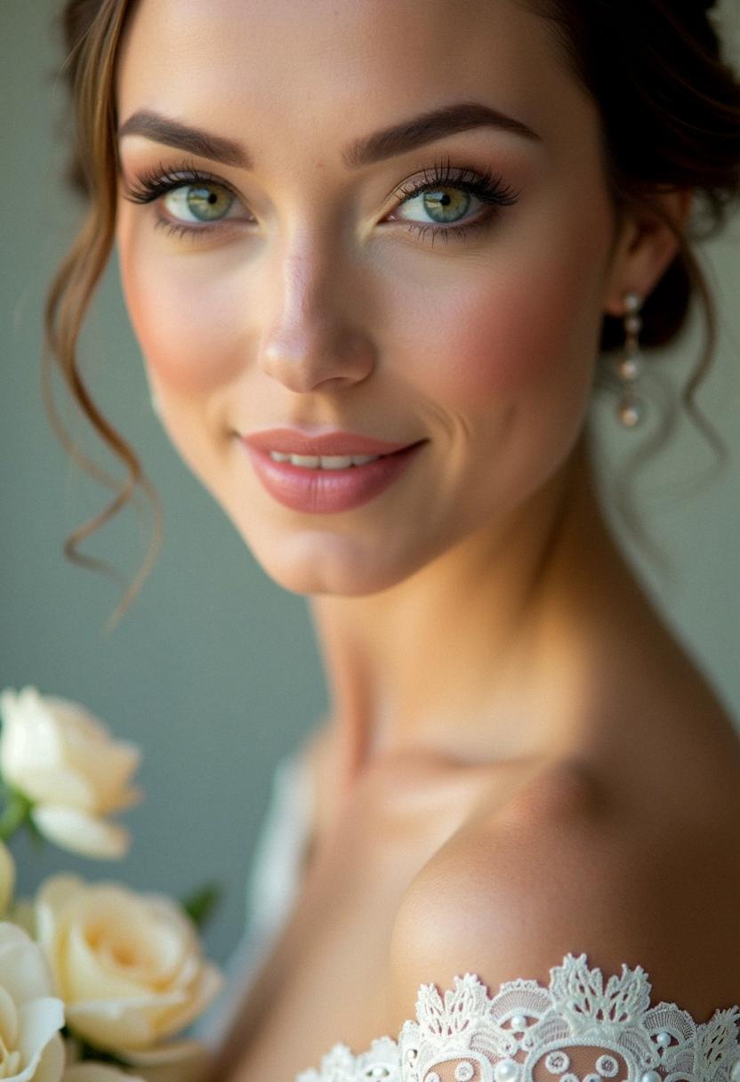 green eyes wedding makeup bride