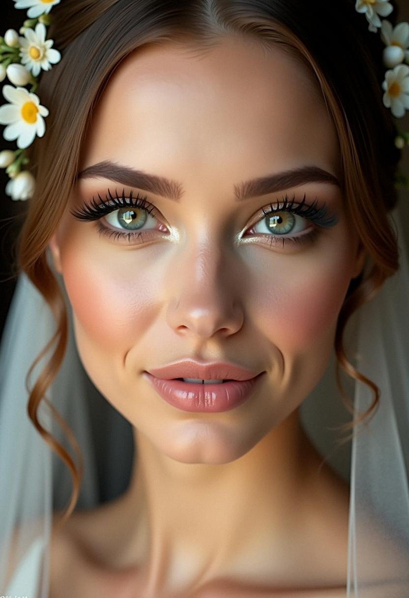 green eyes wedding makeup bride