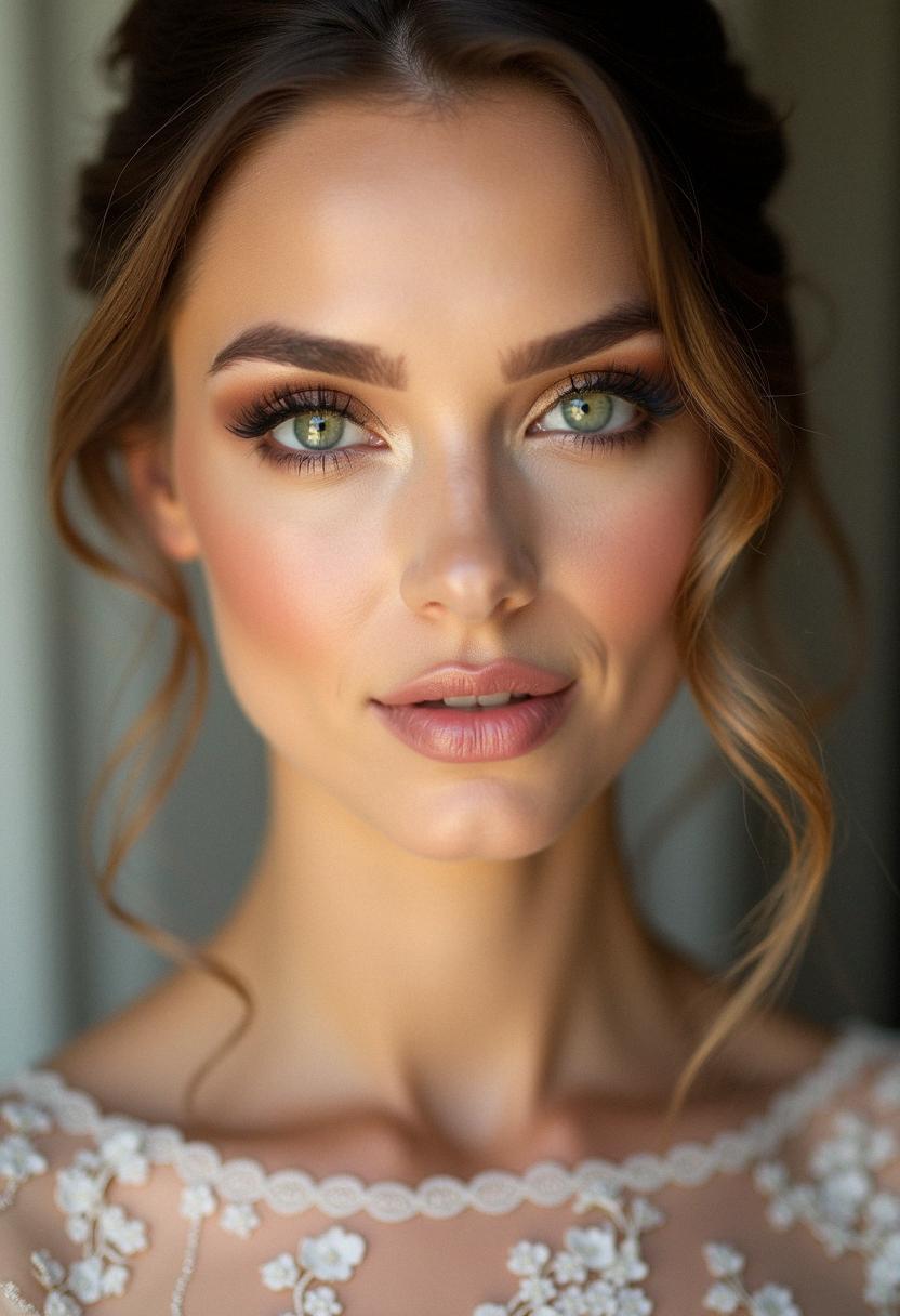 green eyes wedding makeup bride