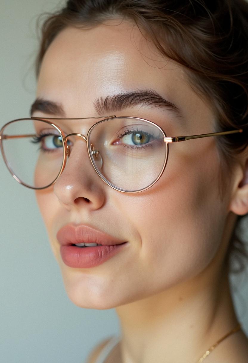 light makeup with glasses
