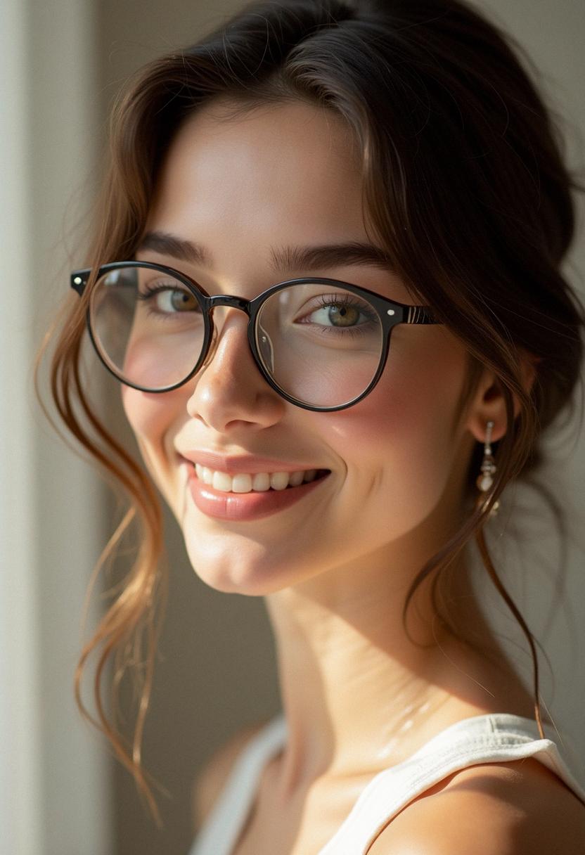 light makeup with glasses