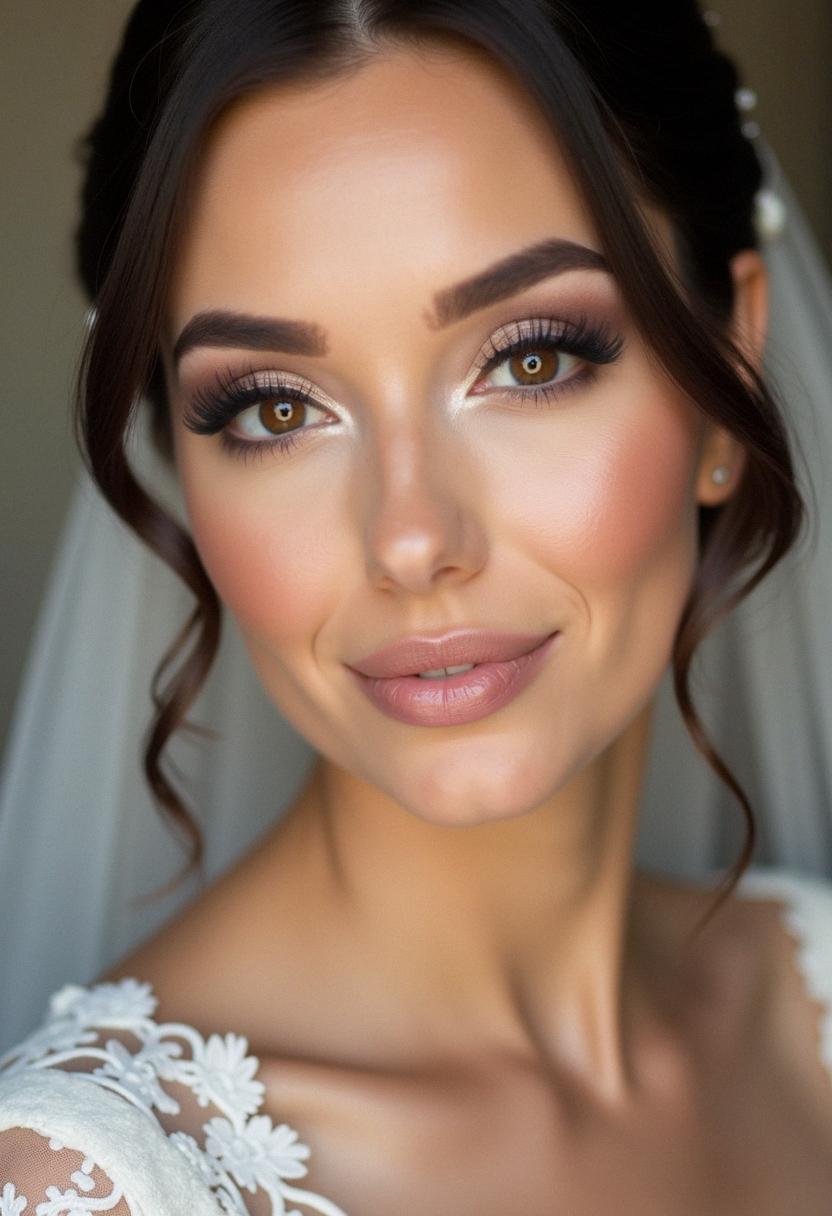 makeup bride brown eyes