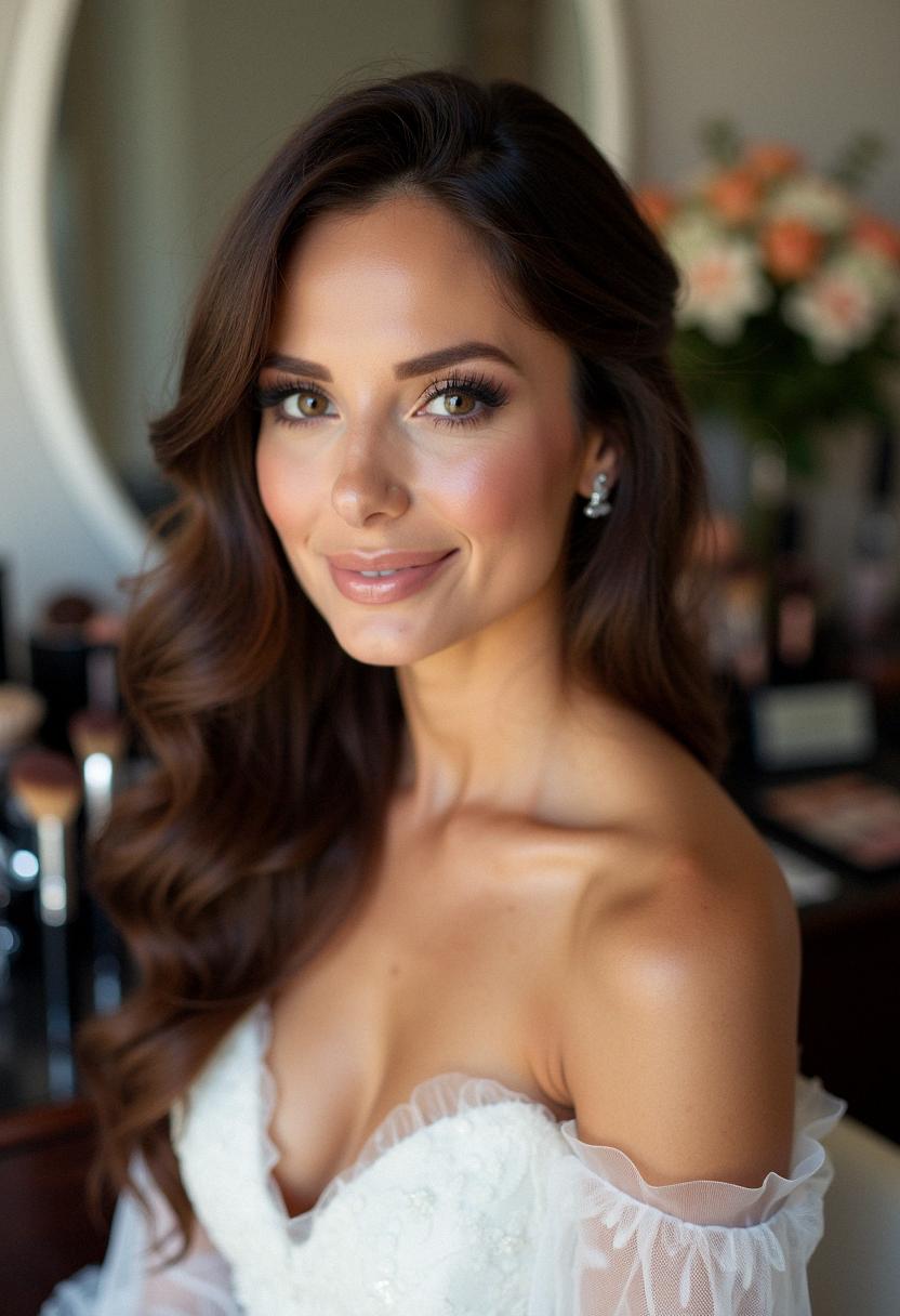 makeup bride brunette
