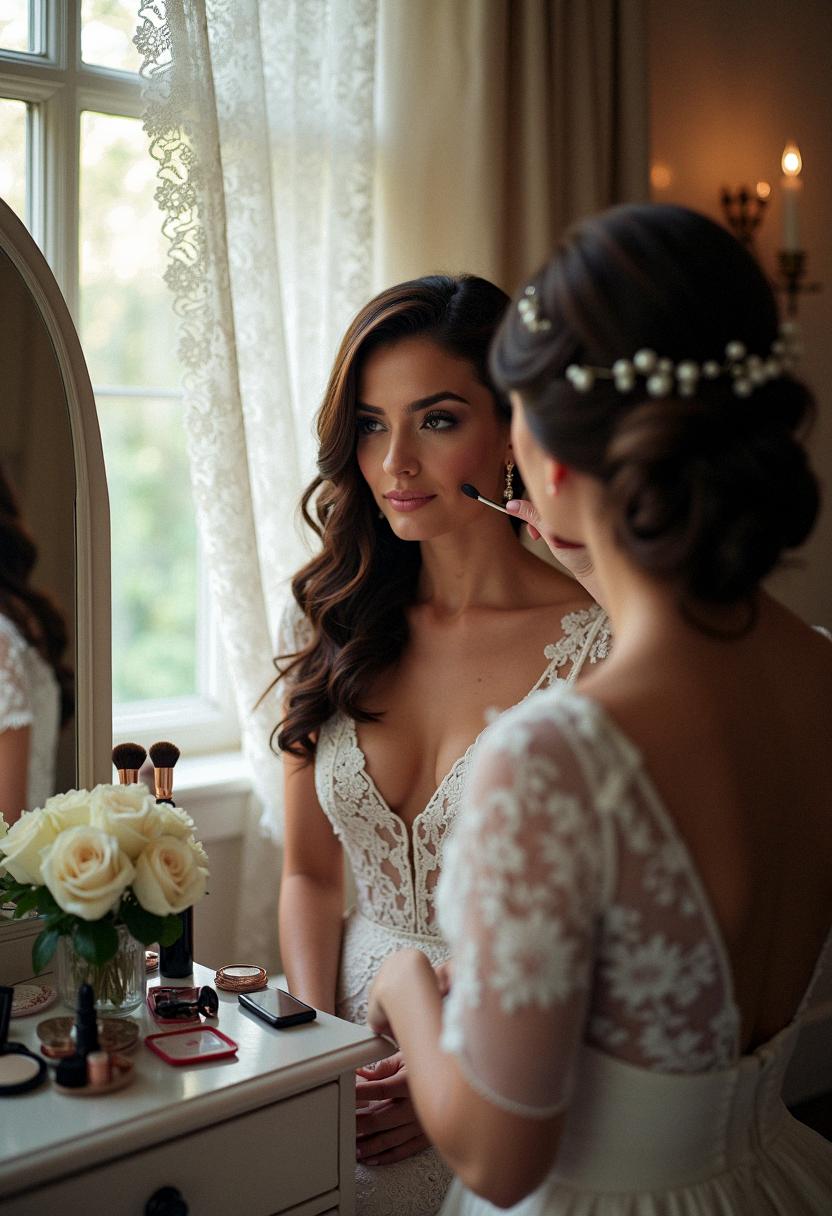 makeup bride brunette