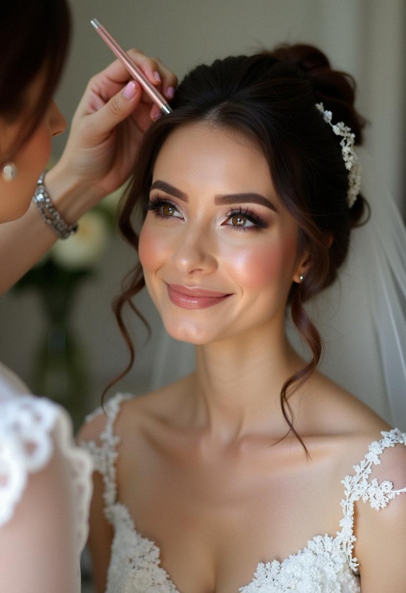 makeup bride brunette