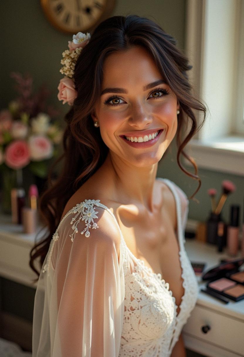 makeup bride brunette